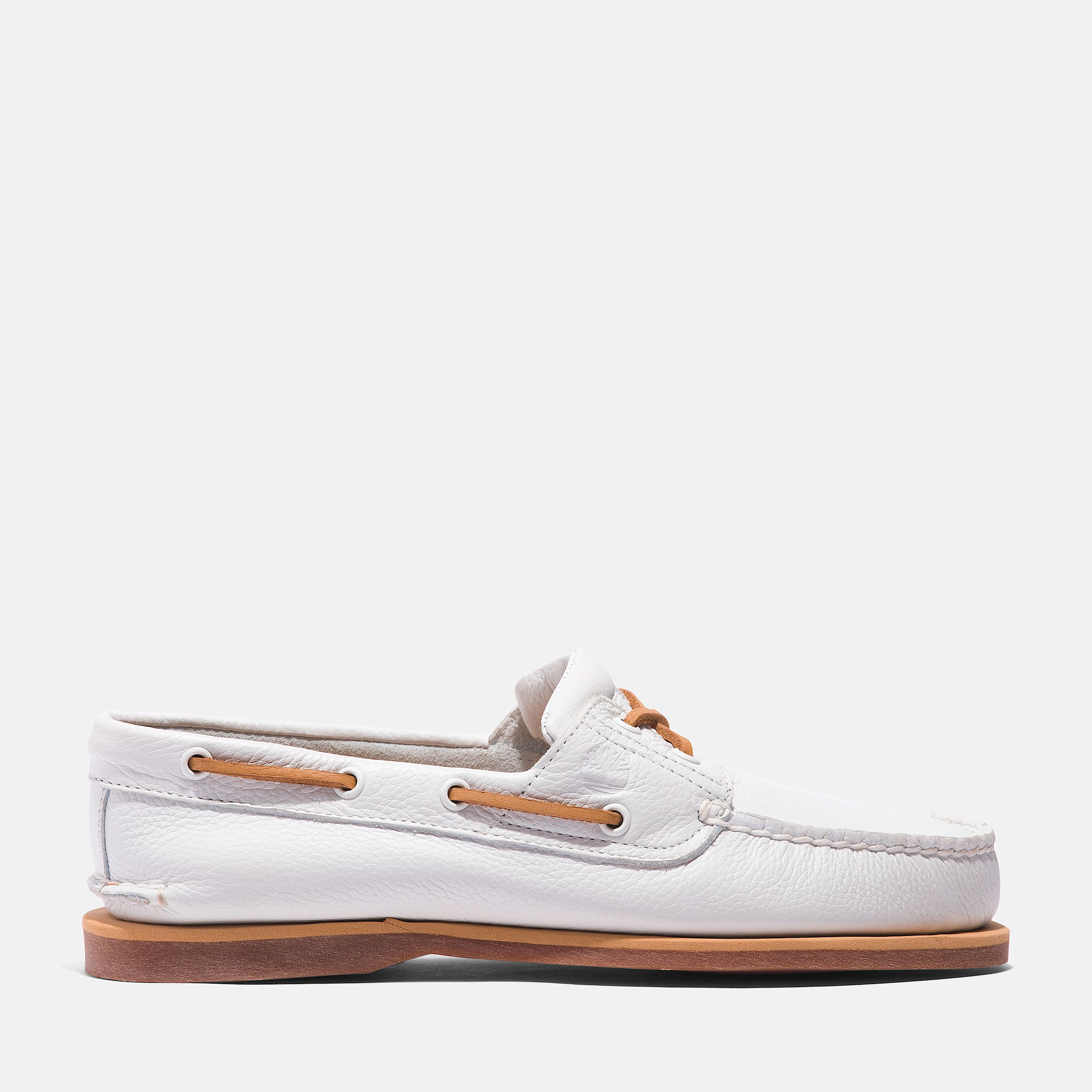 Timberland Men s Classic Leather Boat Shoe in Whi full grain