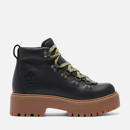 Timberland ブラック Stone STREET ブーツ 厚底　25.5 Women's Stone Street Mid Lined Waterproof Boots - Black