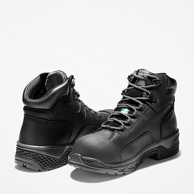 Mens Bosshog 6 Composite Toe Waterproof Work Boot TBL Black Leather ALT5