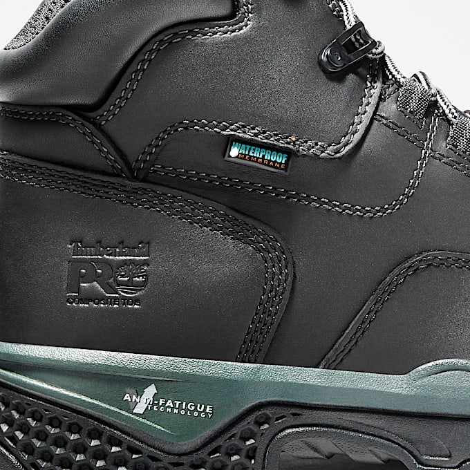 Mens Bosshog 6 Composite Toe Waterproof Work Boot TBL Black Leather ALT6