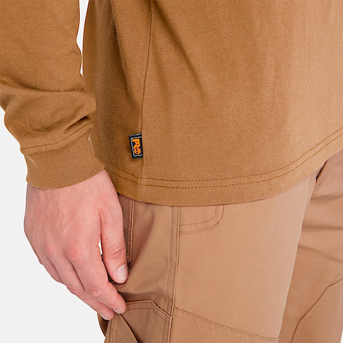 Mens Timberland PRO Core Logo LongSleeve TShirt TBL Dark Wheat ALT3