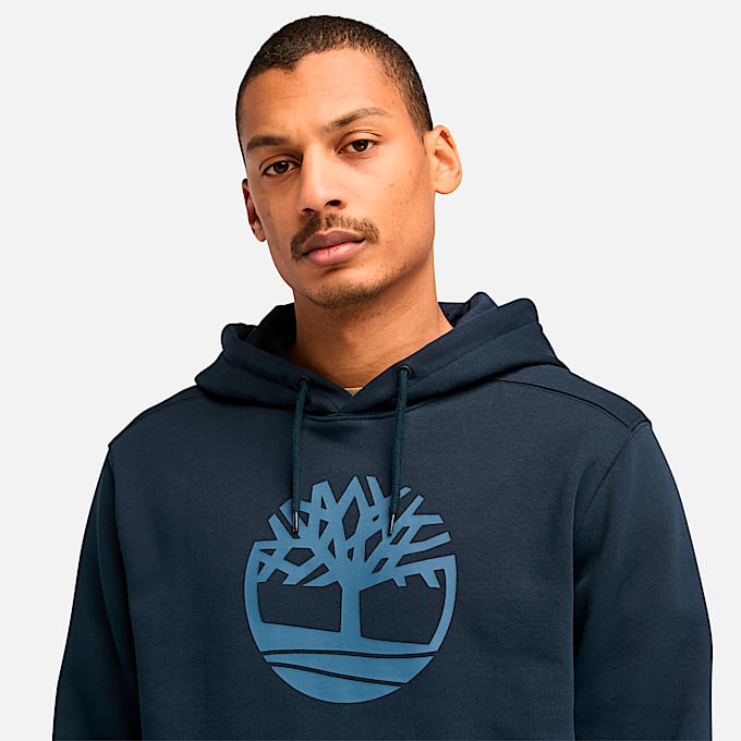 Mens Kennebec River Tree Logo Hoodie TBL Dark Sapphire ALT2