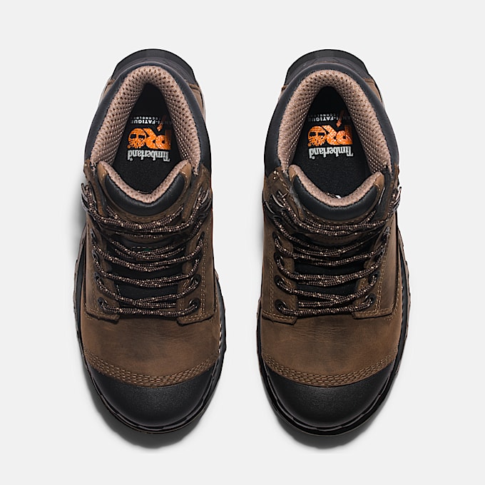 Womens Timberland PRO Boondock 6 Waterproof CompToe Work Boot TBL Turkish Coffee Brown ALT2