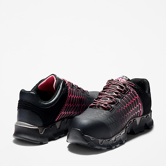 Womens Timberland PRO Powertrain Sport Alloy Toe Work Sneaker TBL BlackPink ALT5