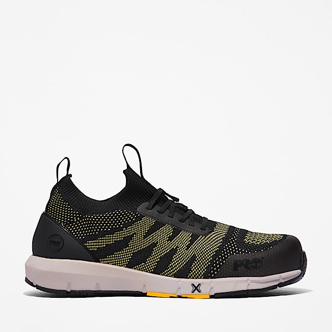 Mens Timberland PRO Radius Knit CompToe SlipOn Work Sneaker TBL BlackYellow HERO
