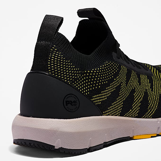 Mens Timberland PRO Radius Knit CompToe SlipOn Work Sneaker TBL BlackYellow ALT8