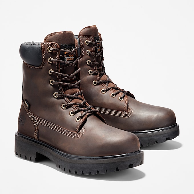 Mens Direct Attach 8 Soft Toe Waterproof Insulated Work Boot TBL Brown ALT4