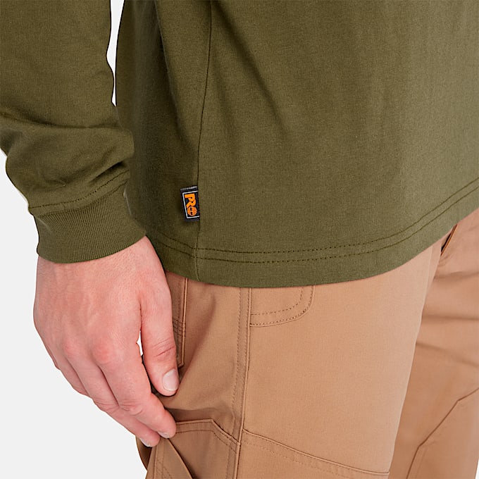 Mens Timberland PRO Core Logo LongSleeve TShirt TBL Olive Night ALT3