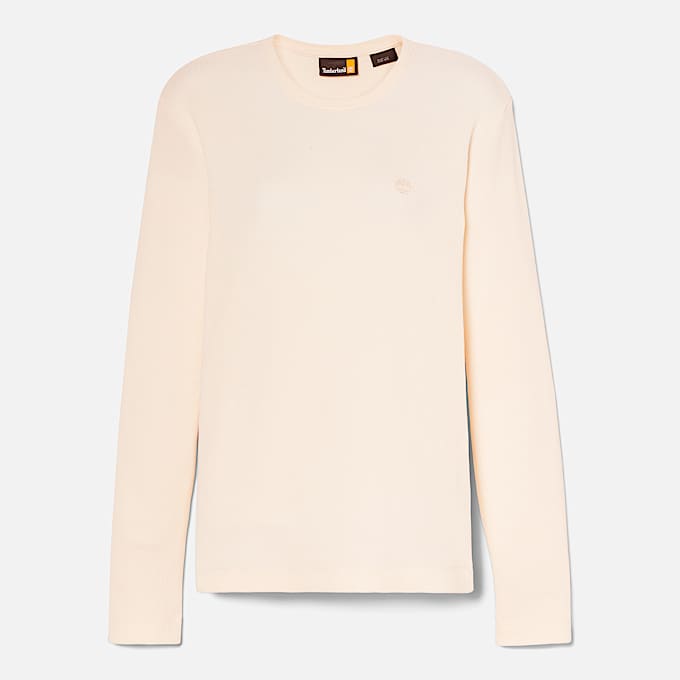 Womens Timberland LongSleeve Waffle TShirt TBL White Smoke ALT10
