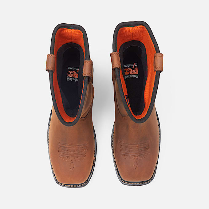 Mens Timberland PRO BOA True Grit PullOn Work Boot TBL Medium Brown FullGrain ALT2