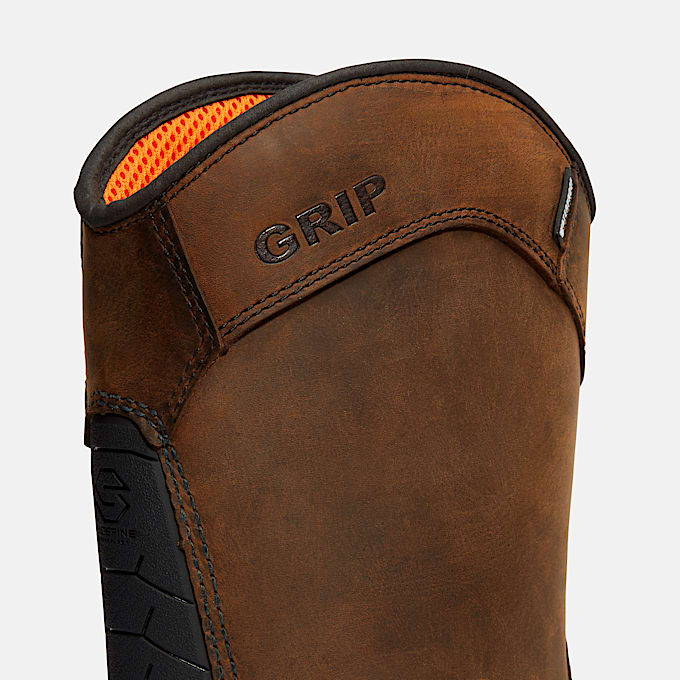 Mens Boondock Waterproof PullOn CompToe Work Boot TBL Brown ALT7