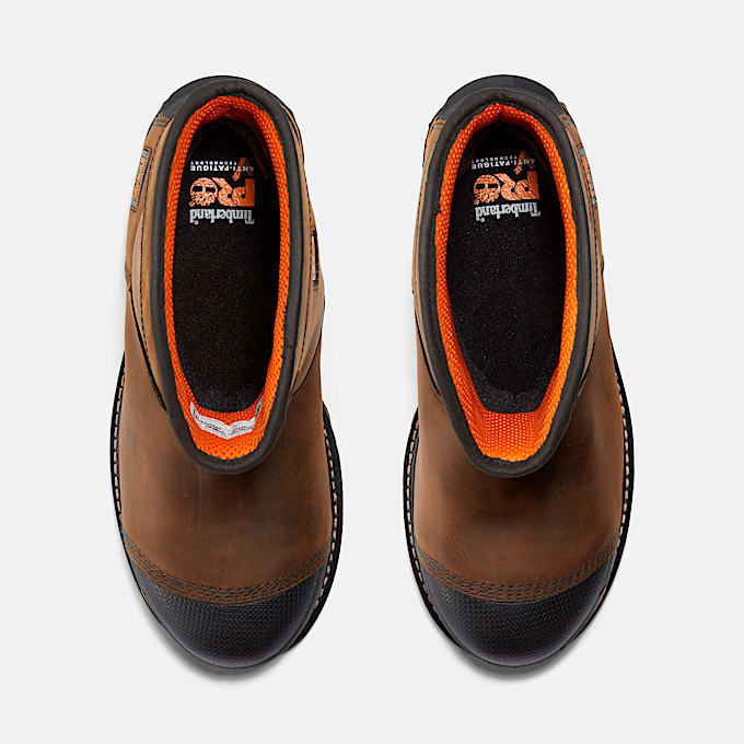 Mens Boondock Waterproof PullOn CompToe Work Boot TBL Brown ALT2