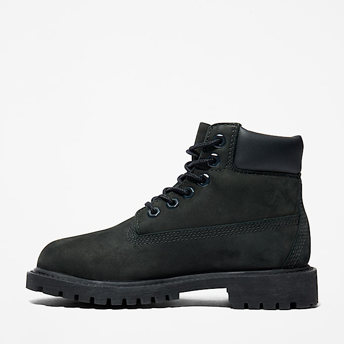 Youth Timberland Premium 6Inch Waterproof Boot TBL Black Nubuck ALT6