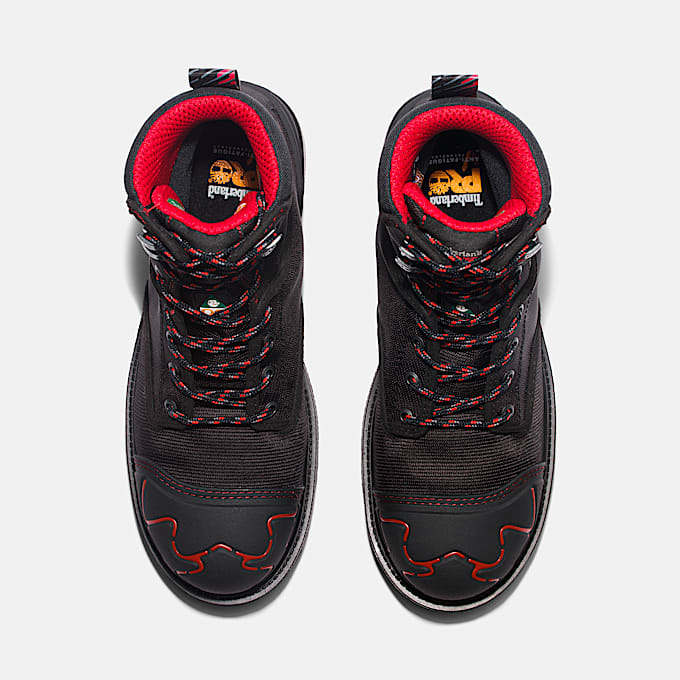 Botte de travail impermable Timberland PRO Magnitude 8 po embout en composite pour hommes TBL NoirNoirrouge ALT2