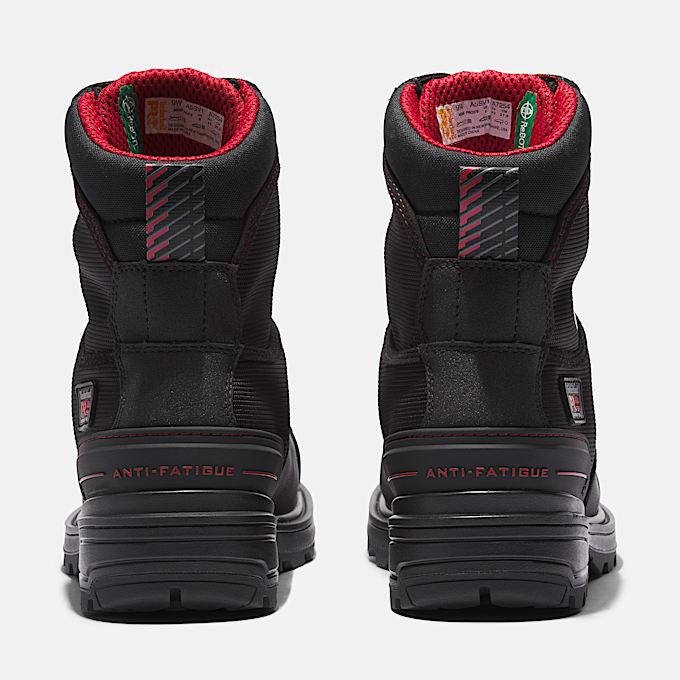 Botte de travail impermable Timberland PRO Magnitude 8 po embout en composite pour hommes TBL NoirNoirrouge ALT5