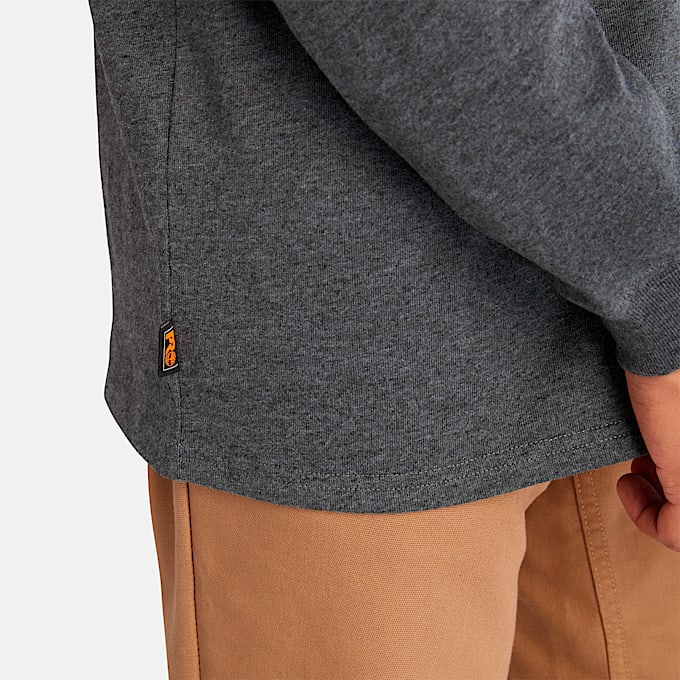 Mens Timberland PRO Core Logo LongSleeve TShirt TBL Deepest Grey Heather ALT3