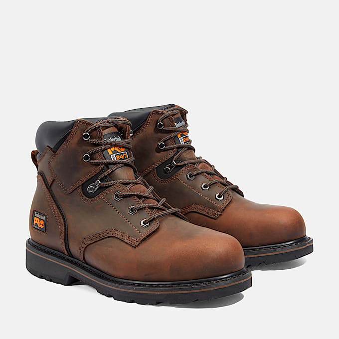 Mens Timberland PRO Pit Boss 6 SteelToe Work Boot TBL Brown ALT4