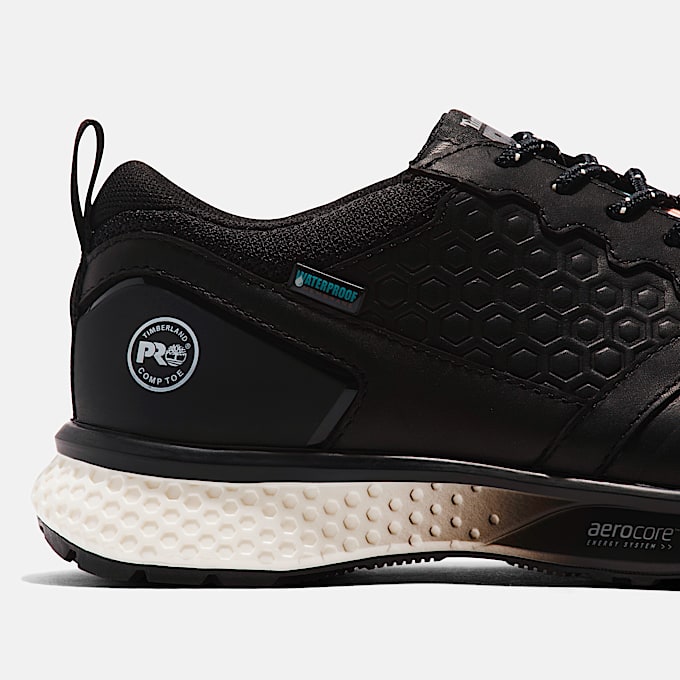 Mens Timberland PRO Reaxion Waterproof CompToe Work Shoe TBL BlackWhite ALT7