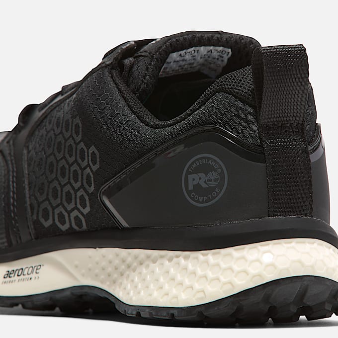 Womens Reaxion Composite Toe Work Sneaker TBL BlackWhite ALT7