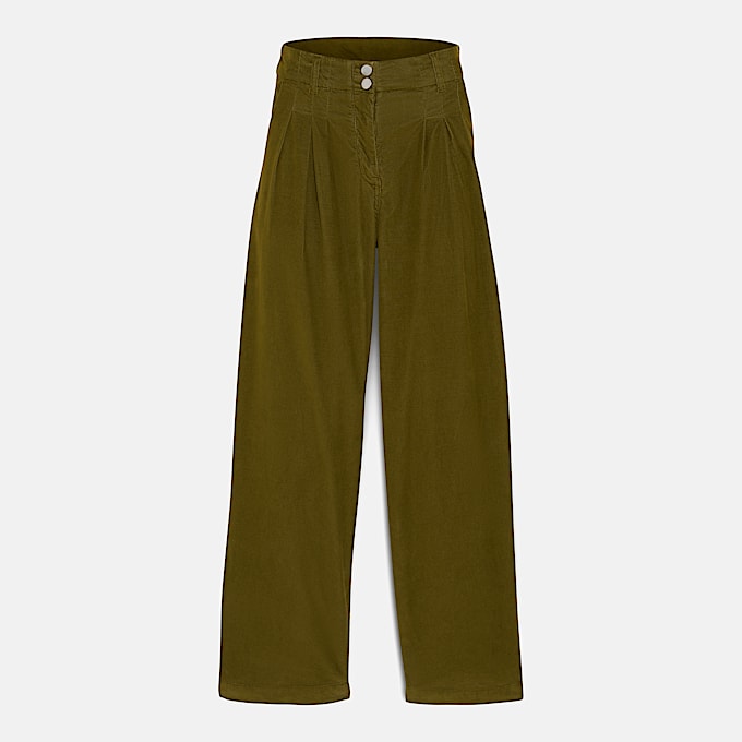 Pantaln ancho para mujer de pana Needle TBL Verde ALT10