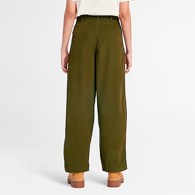 Pantaln ancho para mujer de pana Needle TBL Verde ALT9
