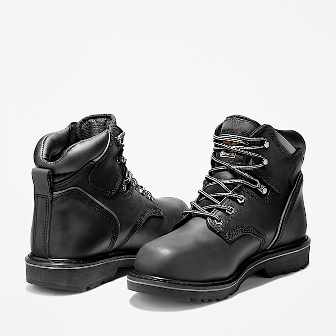 Mens Pit Boss 6 Steel Toe Work Boot TBL Black ALT4