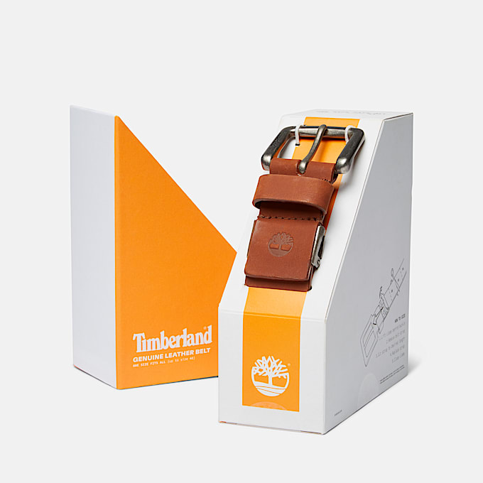 Mens Brookton CuttoFit Leather Belt TBL Brown ALT3