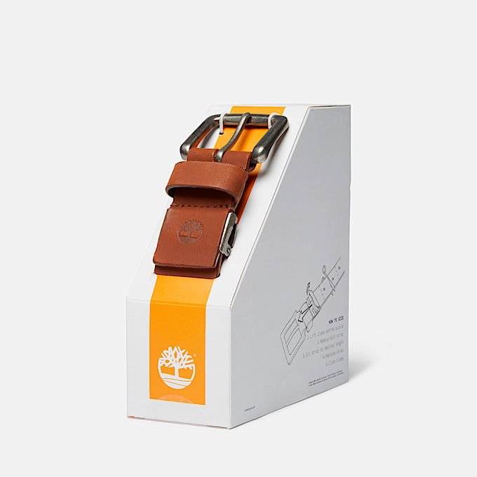 Mens Brookton CuttoFit Leather Belt TBL Brown ALT4