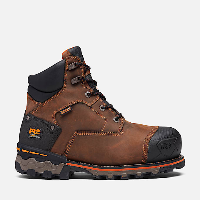 Botte de travail impermable Boondock 6 po  embout en composite pour hommes TBL Brun HERO