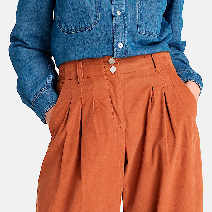 Pantaln ancho para mujer de pana Needle TBL Caf ALT2