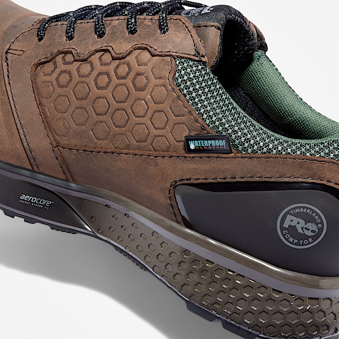 Mens Reaxion Composite Toe Waterproof Work Sneaker TBL BrownGreen ALT6