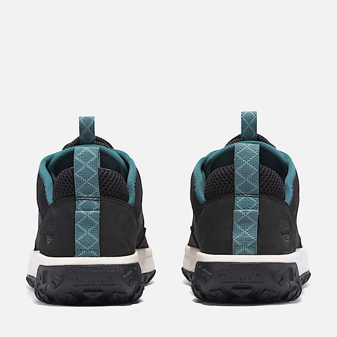 Womens GreenStride Motion 6 Low LaceUp Hiker TBL Black NubuckWhite ALT5