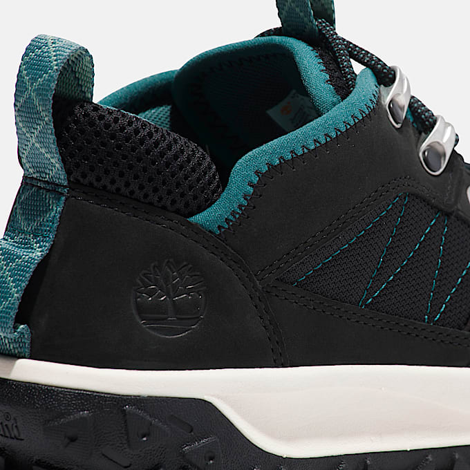 Womens GreenStride Motion 6 Low LaceUp Hiker TBL Black NubuckWhite ALT7