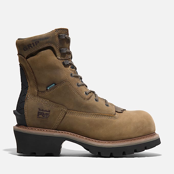 Mens Evergreen Logger Composite Toe Waterproof Work Boot TBL Turkish Coffee Brown HERO