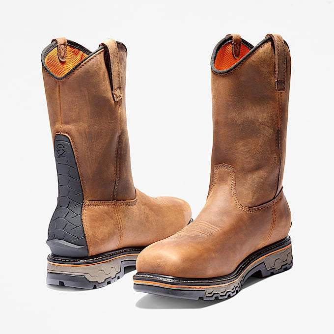 Mens True Grit Pull On Composite Toe Waterproof Work Boot TBL Earth Brown ALT5