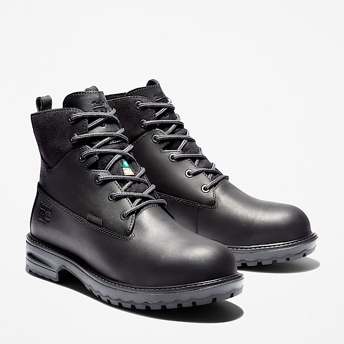 Womens Hightower 6 Alloy Toe Waterproof Work Boot TBL Black FullGrain Leather ALT4