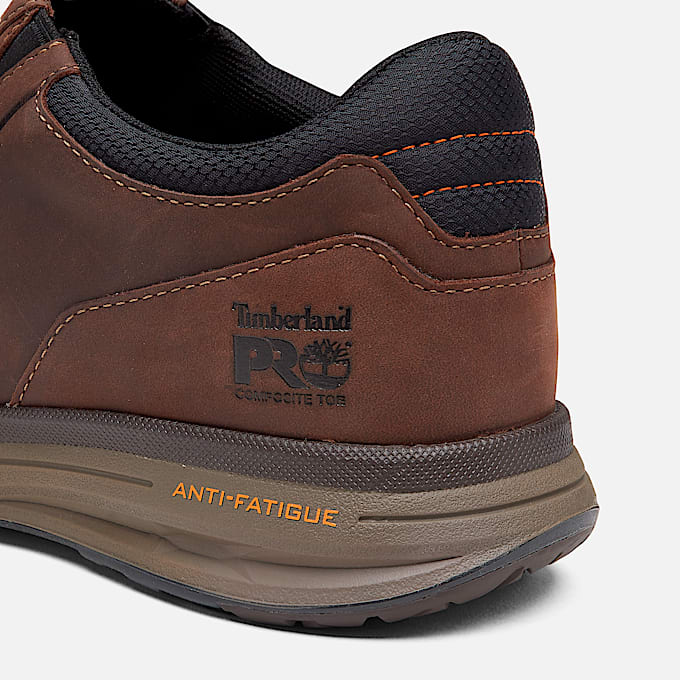 Mens Drivetrain Casual Composite Toe Work Shoe TBL Brown FullGrain Leather ALT7