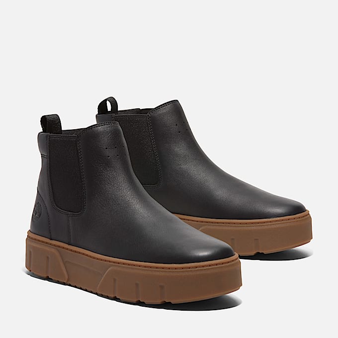 Sneaker Laurel Court Mid Pull On para mujer TBL Piel de grano entero Negro ALT4