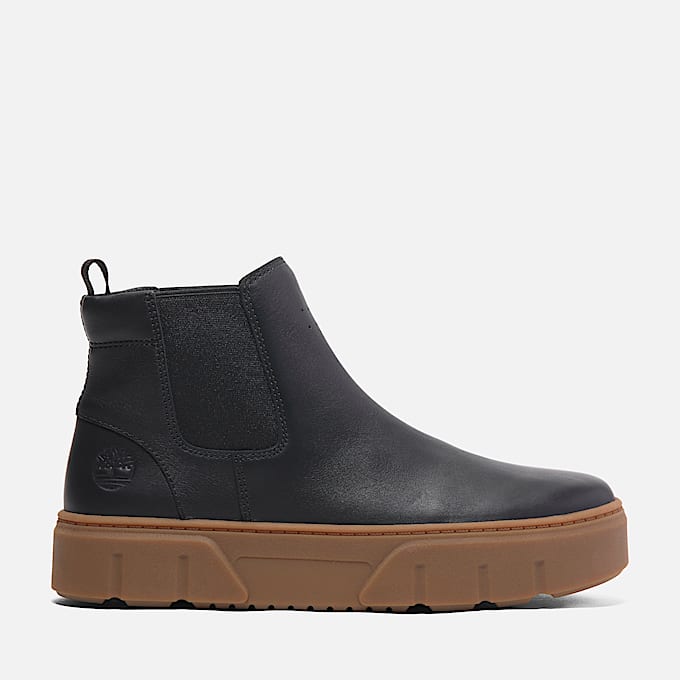 Sneaker Laurel Court Mid Pull On para mujer TBL Piel de grano entero Negro HERO