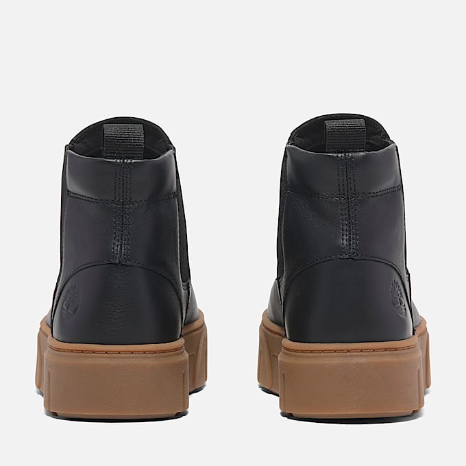 Sneaker Laurel Court Mid Pull On para mujer TBL Piel de grano entero Negro ALT5