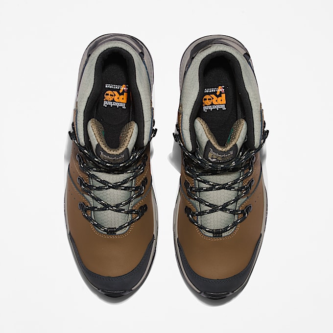 Mens Timberland PRO Switchback Waterproof SoftToe Work Hiker TBL BrownGreen ALT2