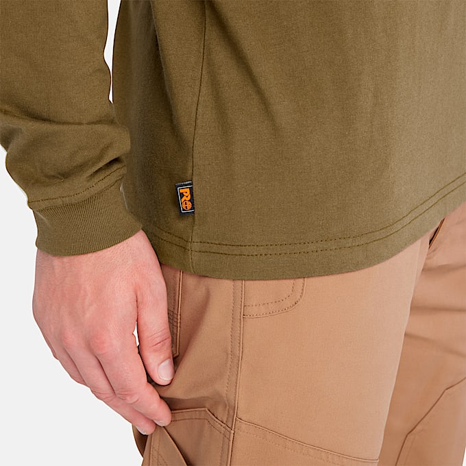 Mens Timberland PRO Core Logo LongSleeve TShirt TBL Burnt Olive ALT3