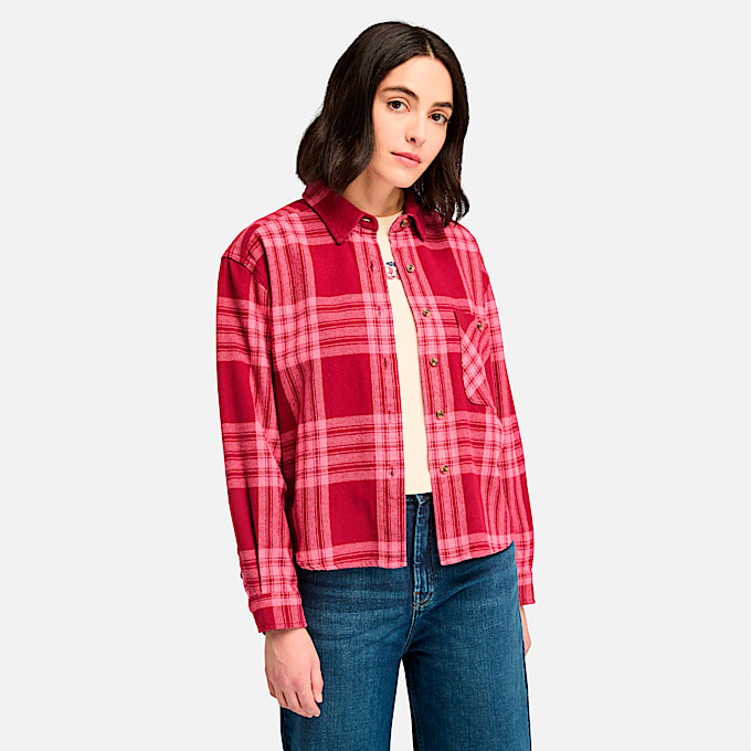 Womens Midweight Flannel Pocket Shirt TBL Beet Red HERO