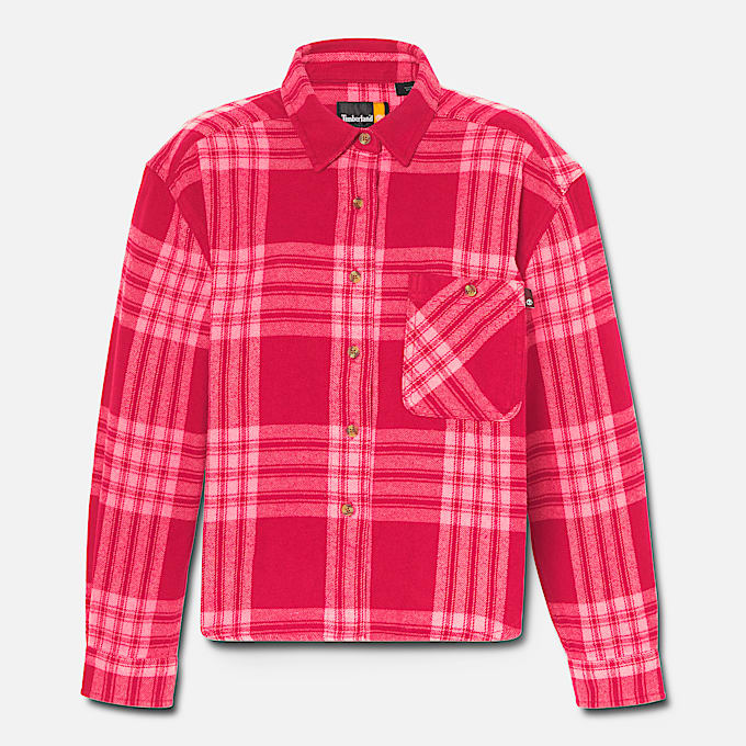 Womens Midweight Flannel Pocket Shirt TBL Beet Red ALT10