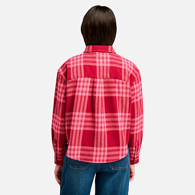 Womens Midweight Flannel Pocket Shirt TBL Beet Red ALT9