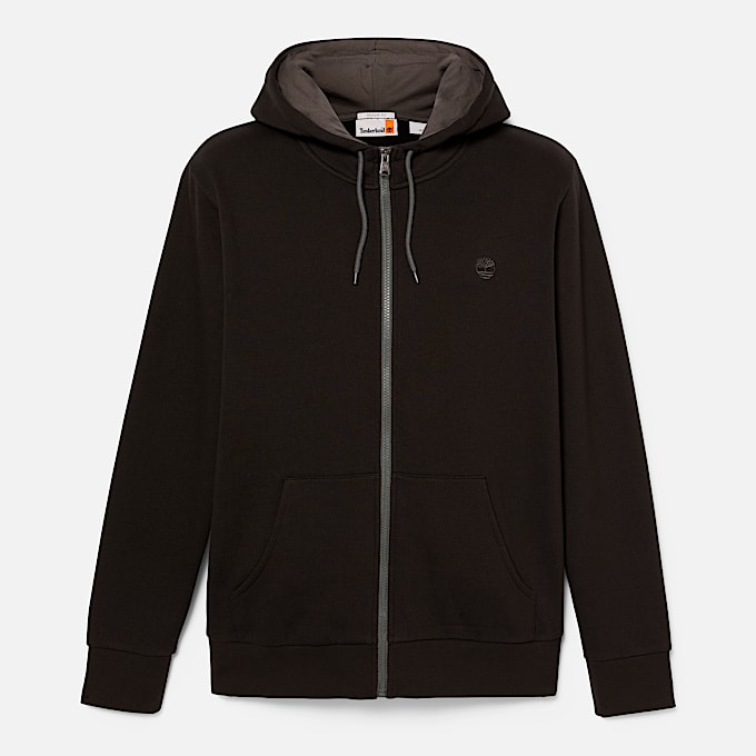 Haut  capuchon Oyster River  glissire et envers bross pour hommes TBL Noir ALT10