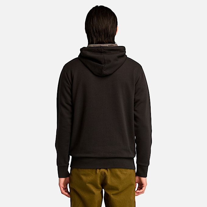 Haut  capuchon Oyster River  glissire et envers bross pour hommes TBL Noir ALT9