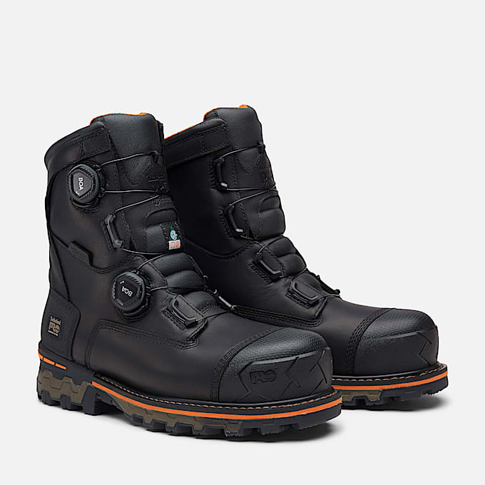 Mens BOA Boondock CSA 8 Composite Toe Insulated Work Boot TBL Black FullGrain ALT4