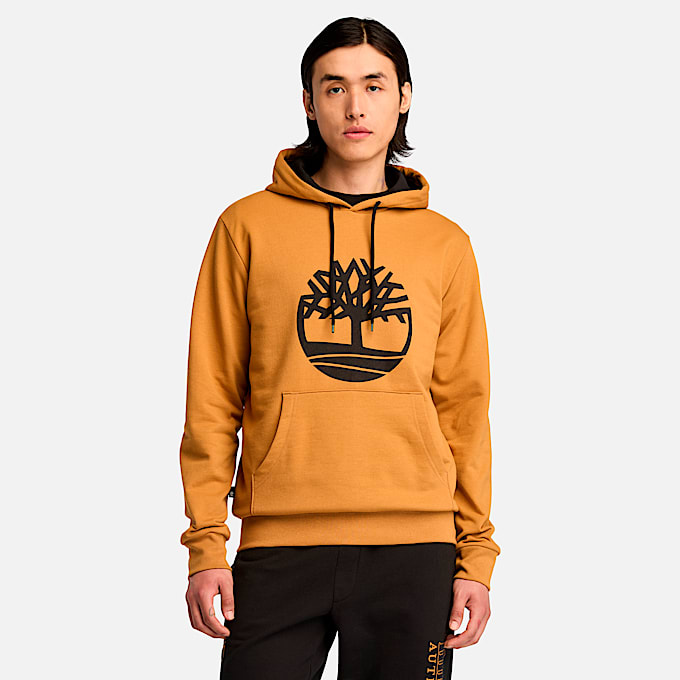 Mens Northwood Tree Logo Brushed Back Hoodie TBL Wheat HERO