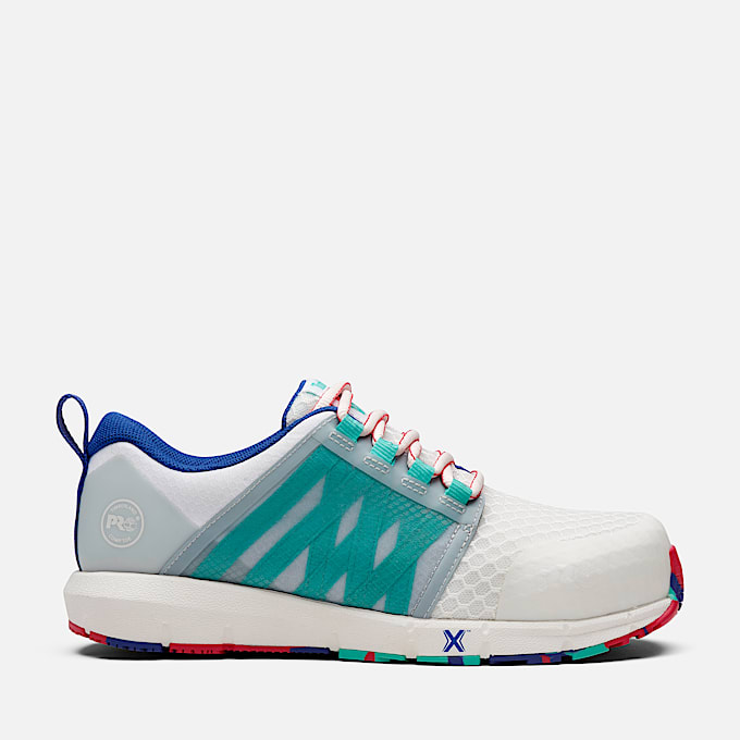 Womens Timberland PRO Radius CompToe Athletic Work Sneaker TBL White Multi HERO
